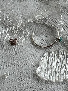 Puravida’s stone hoop earrings, sterling silver and turquoise
